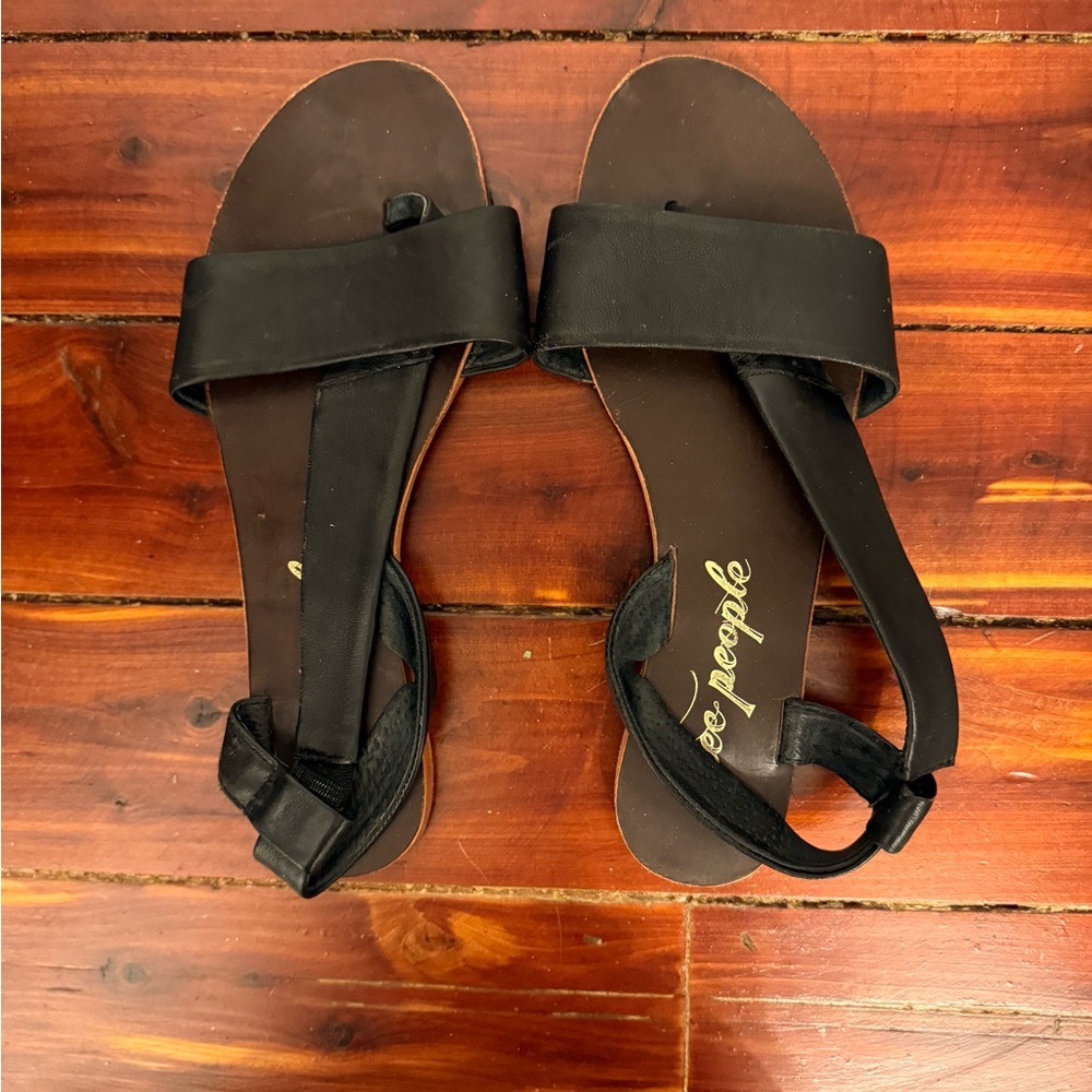 Free People Black Minimalist Sandals